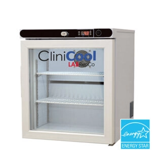 Medical Refrigerators CliniCool Silver Series PRIME 1 Cu. Ft. Compact Medical-Grade Vaccine Storage Refrigerator Glass Door