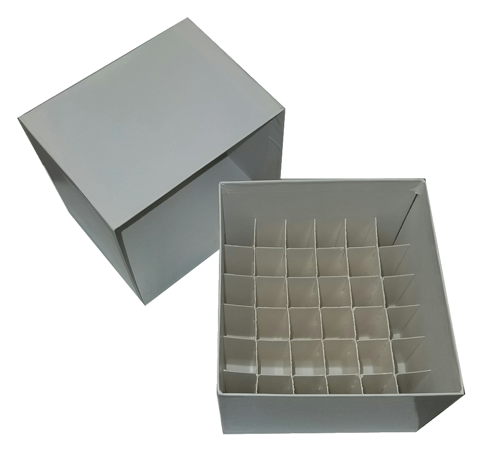 Standard White 4 3/4 Fiberboard Boxes With 36 Cell Dividers (Qty