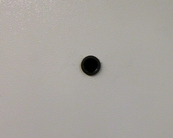 Porthole on a laboratory freezer