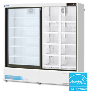 PHCbi brand model MPR-S1201RXH-PA MPR Series TwinGuard Eco 40.8 Cu. Ft. Pharmaceutical Refrigerator with Sliding Glass Door