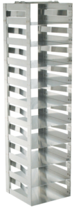 stainless steel vertical freezer rack for storage in a liquid nitrogen ln2 freezer